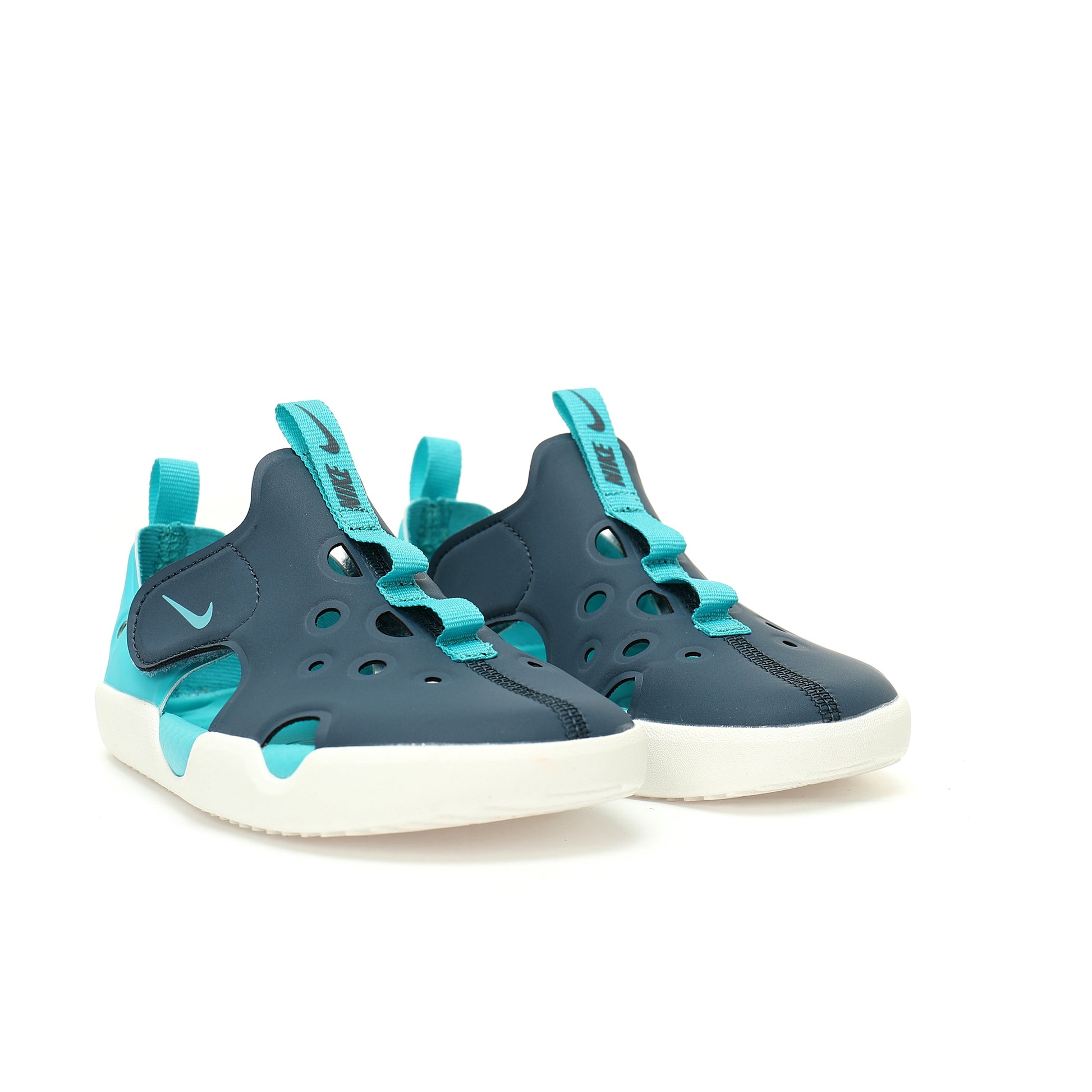 NK new SUNRAY PROTECT 4th generation children's beach hollow sandals" dark grey-blue"