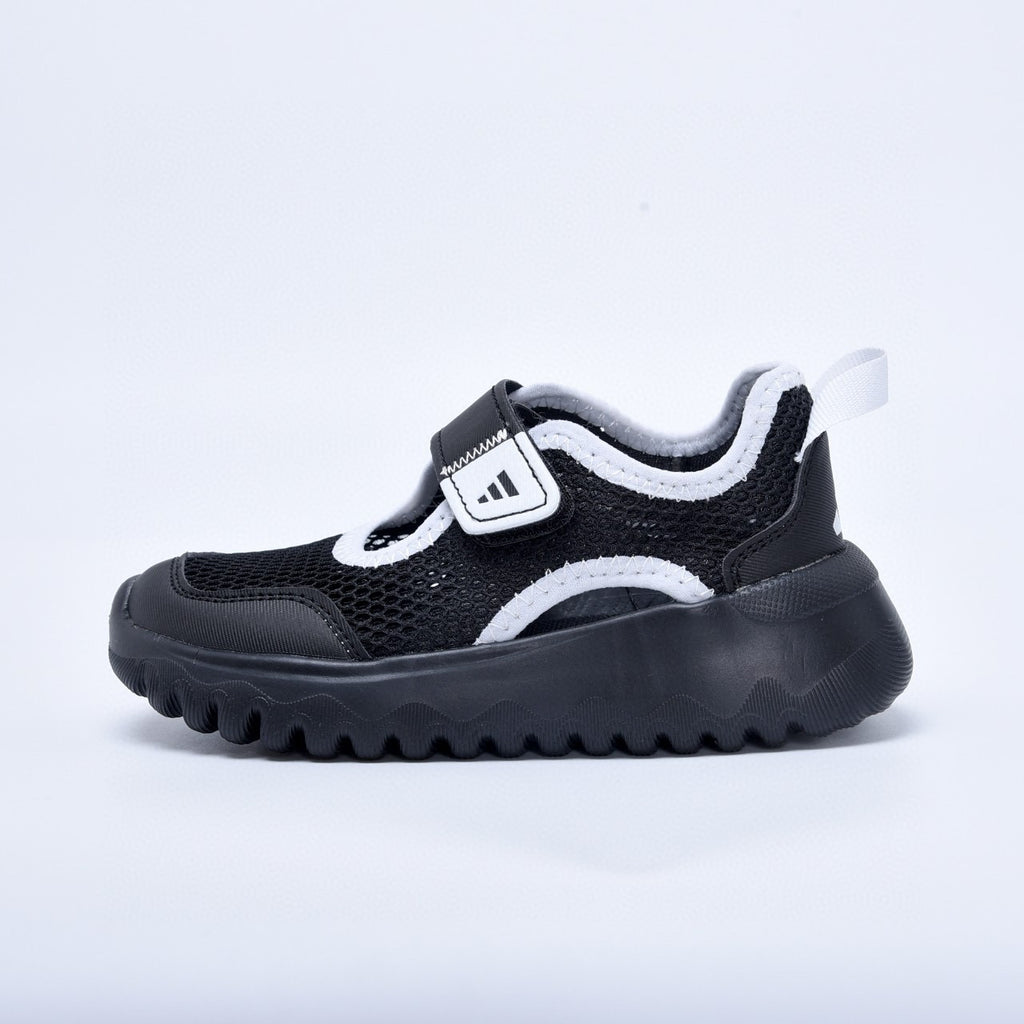 Adidas mesh single buckle sandals " Black and white"