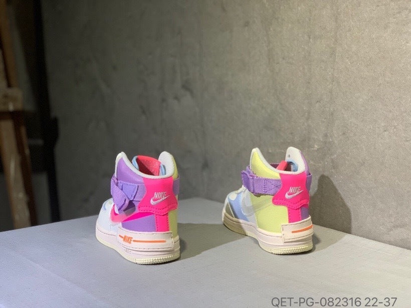 High-top Macaron Air Force" white, purple"