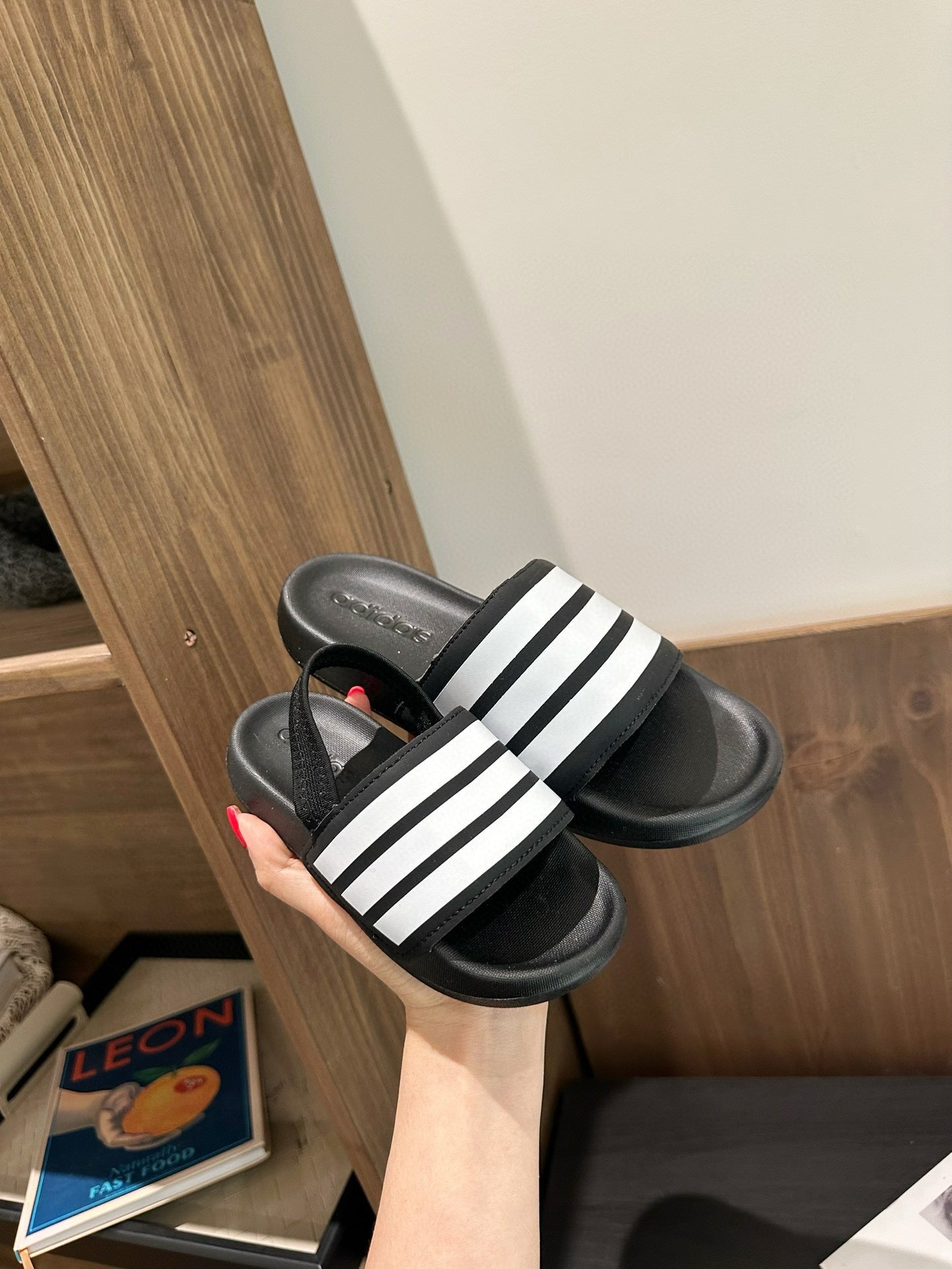 Adidas parent-child sandals" black"