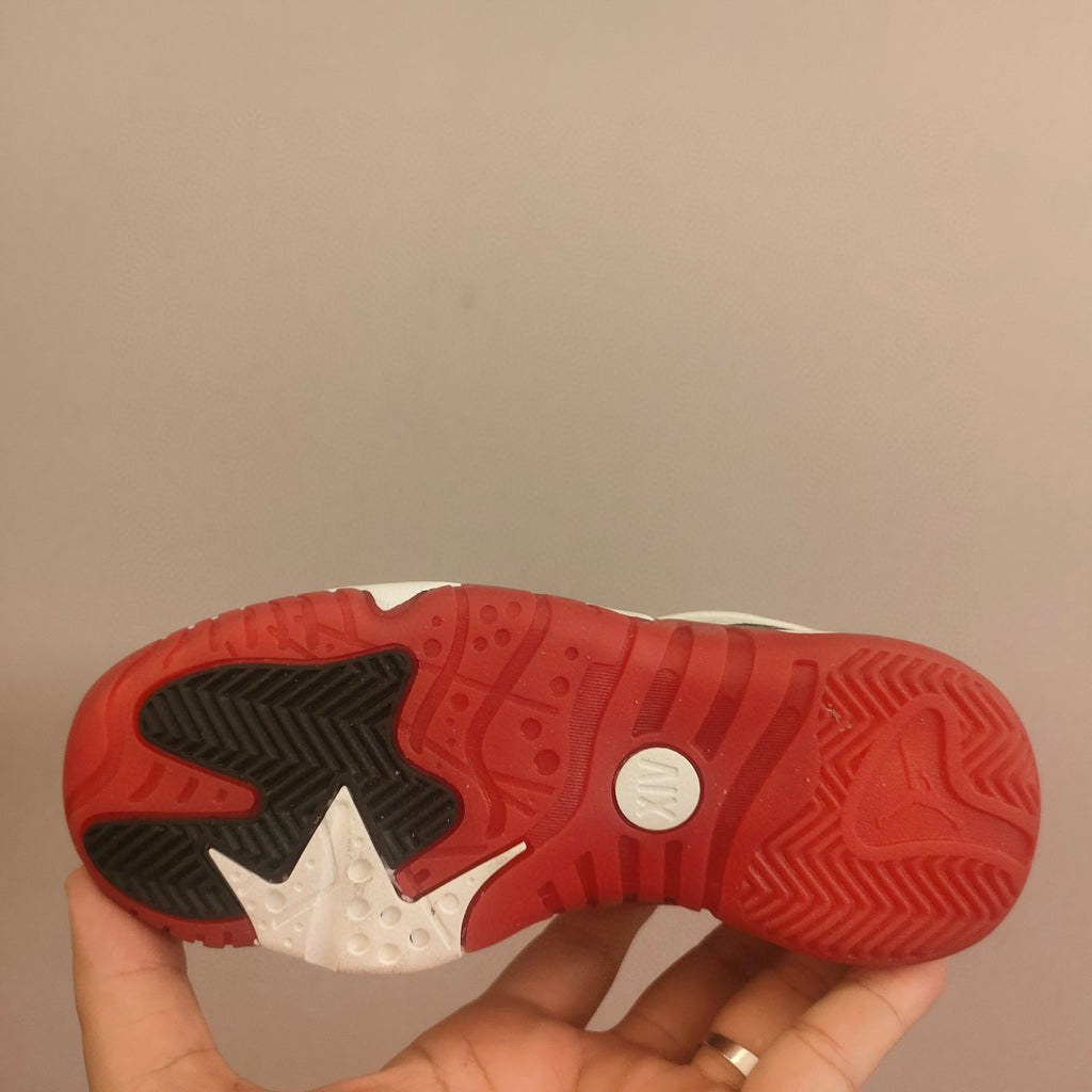Jordan 612 single buckle children's shoes" white, black, orange"