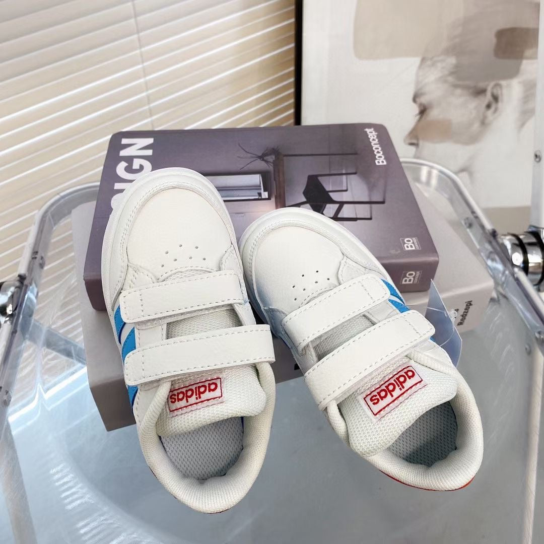 Adidas co-branded Velcro children's shoes" white, blue, red"