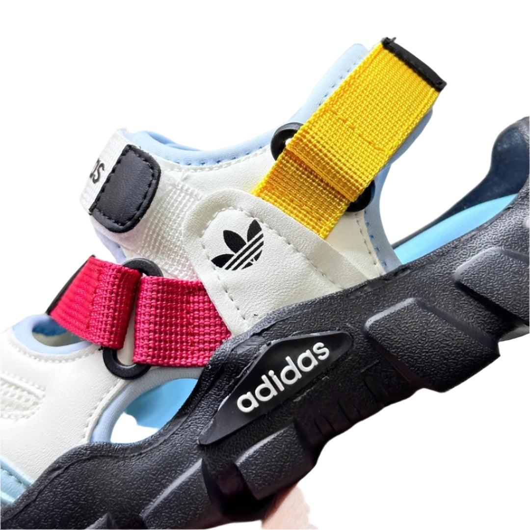 Adidas children's conch beach sandals" white, blue"