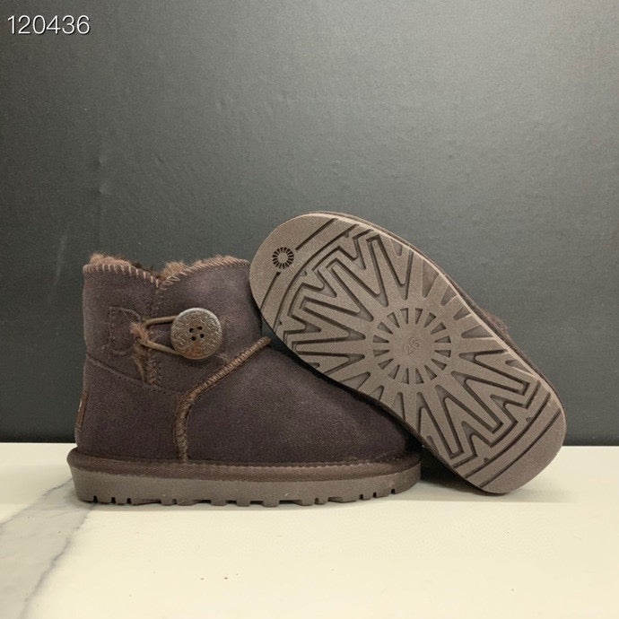 UGG mahogany buckle children's snow boots"  dark brown"