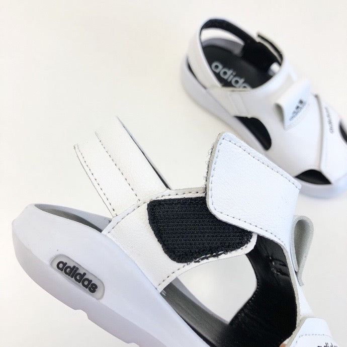 Adidas full leather bread head sandals" white"