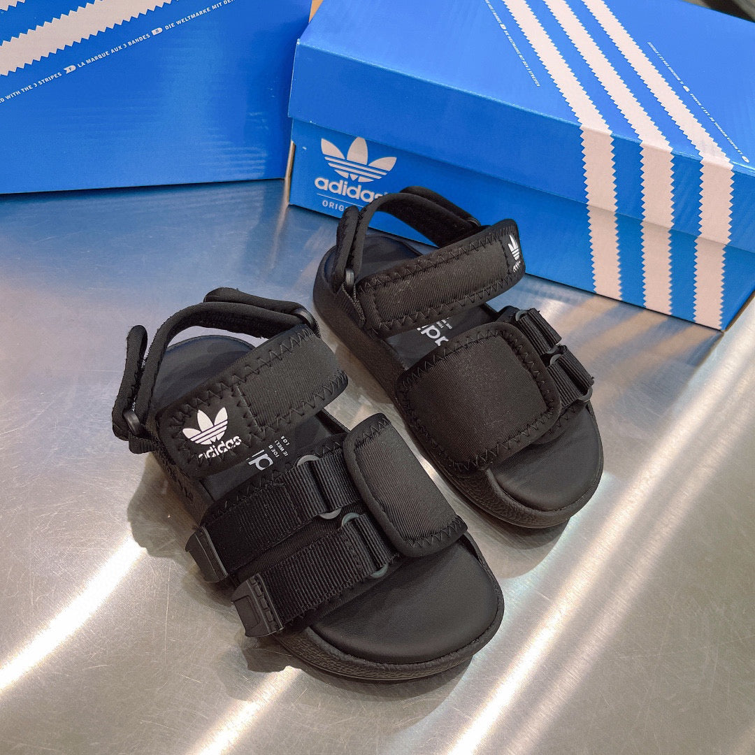 Adidas clover hook and loop beach sandals" black"