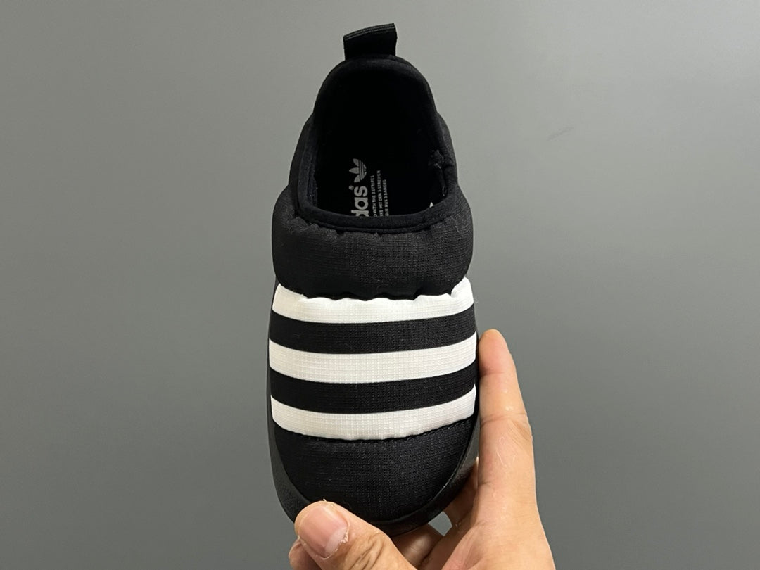 Adidas Bread Children's Slip-On Cotton Shoes" black"
