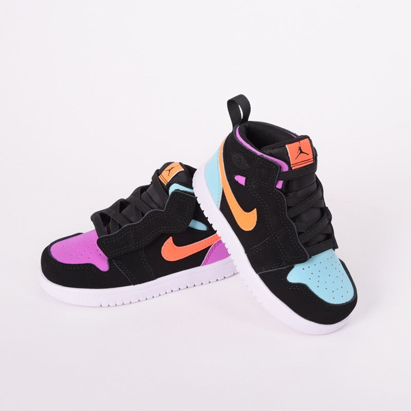 Jordan high top elastic band" black, purple, blue"