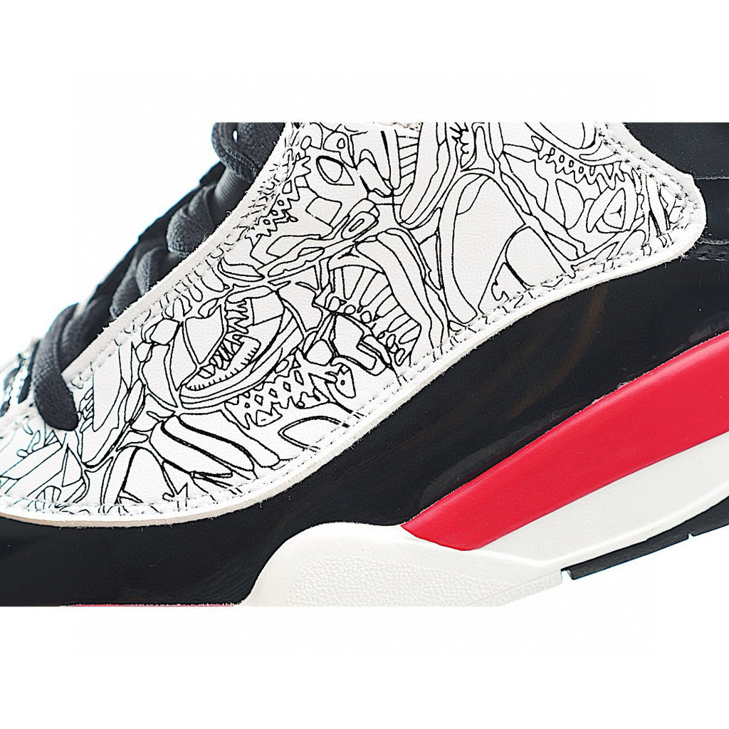 Jordan Zero Lace-Up Basketball Shoes for Kids" black, white, red"