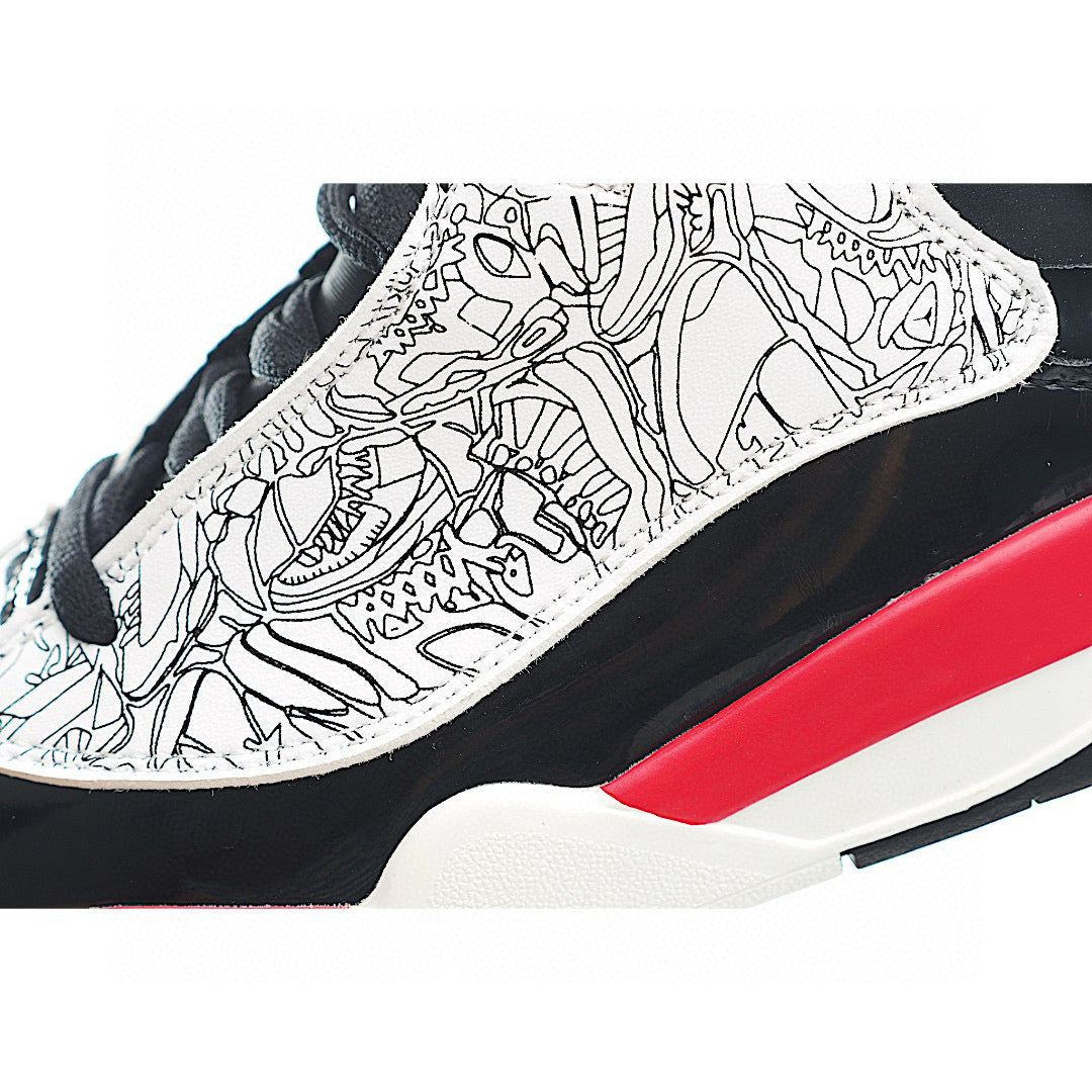 Jordan Zero Lace-Up Basketball Shoes for Kids" black, white, red"