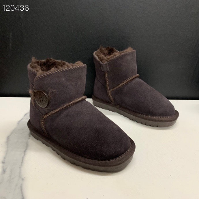 UGG mahogany buckle children's snow boots"  dark brown"