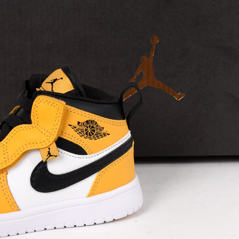 Jordan high top elastic band" white, black, yellow"