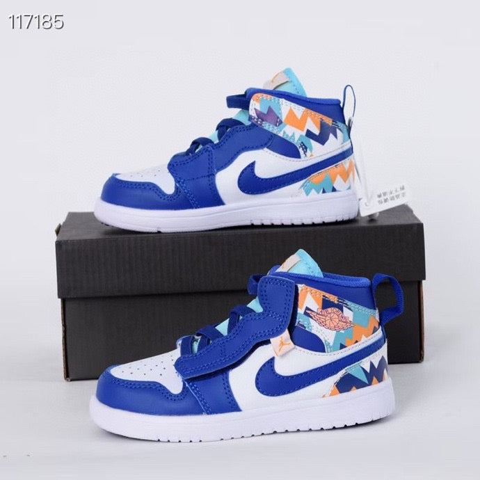 Jordan high top elastic band" white, blue"