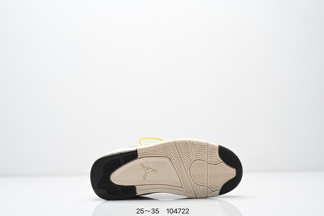 Jordan 4 low-top air cushion basketball shoes" black, cream"
