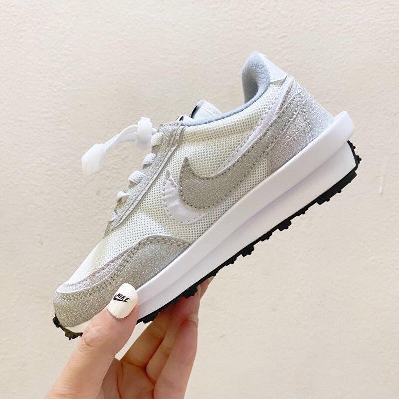 Nike Waffle Casual Jogging Shoes Deconstructed Double Hook" white"