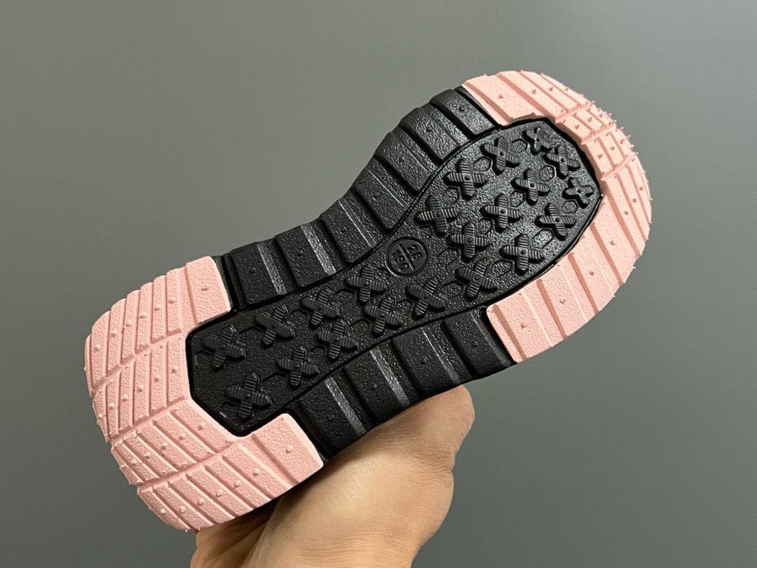 Adidas three stripes Velcro children's shoes " black, pink"