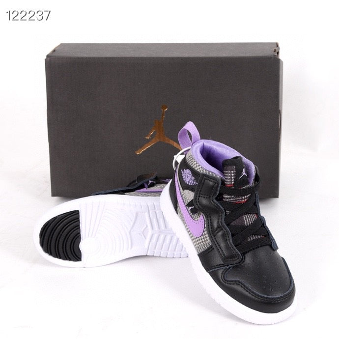 Jordan high top elastic band" black, purple, gray"