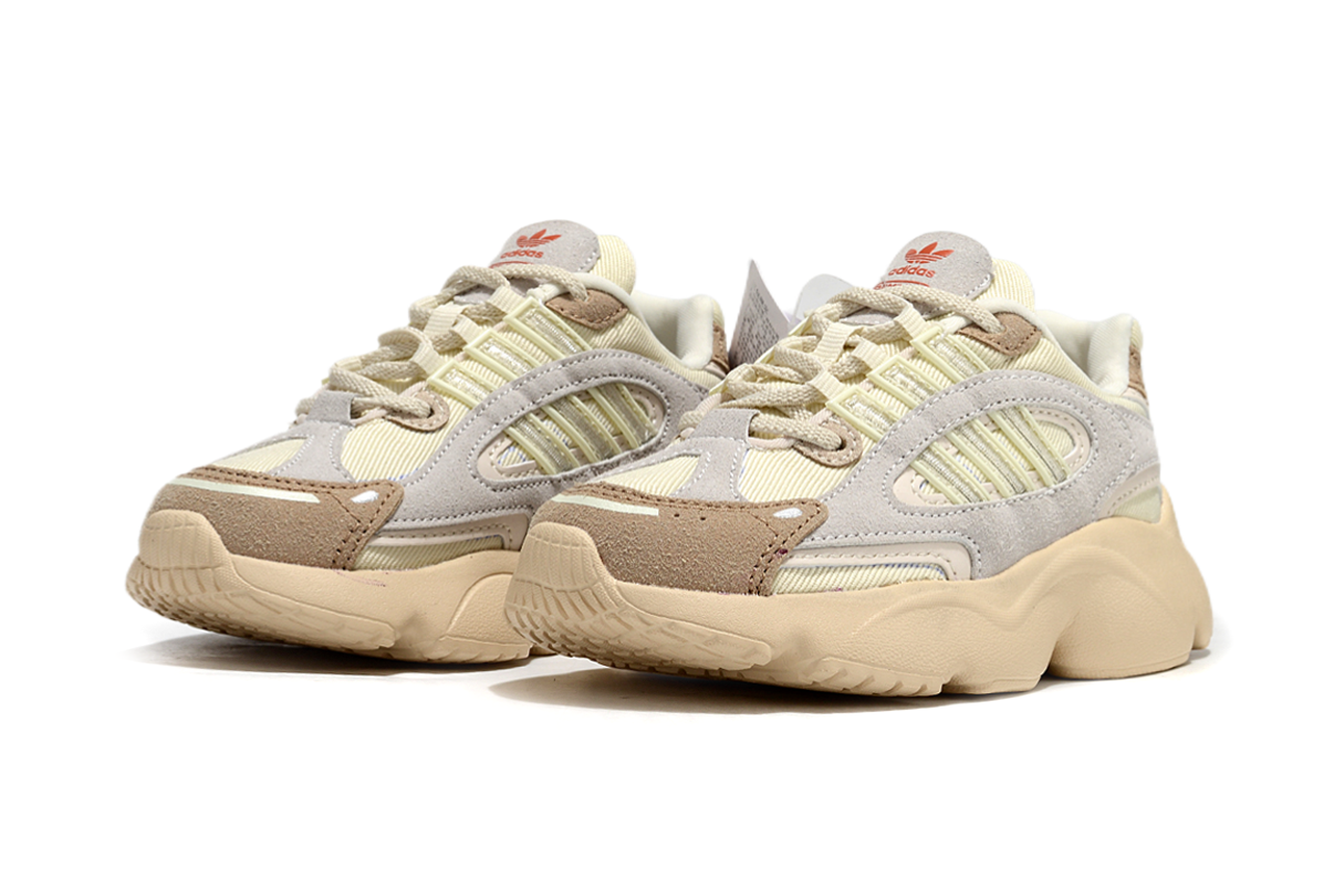Adidas casual shoes " beige, light grey, and a very light cream"