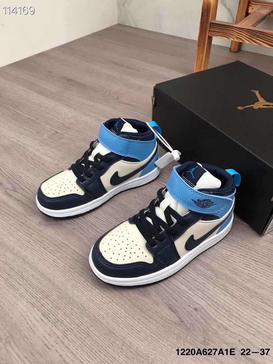 Joe's high-top Velcro children's shoes" white, black, blue"