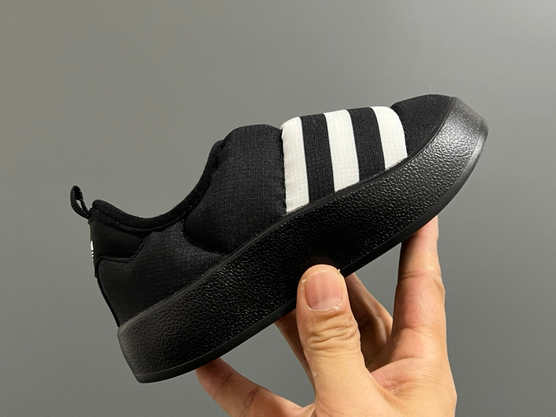 Adidas Bread Children's Slip-On Cotton Shoes" black"