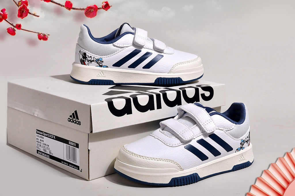 Adidas Velcro Sneakers" white, navy, cream"