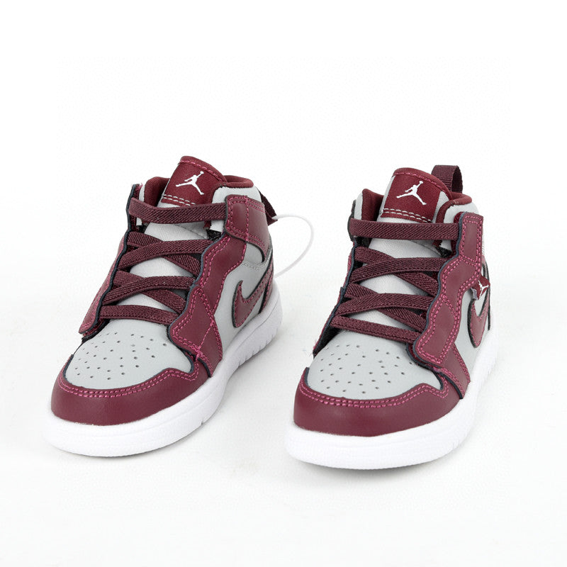 Jordan high top elastic band" burgundy, light gray"