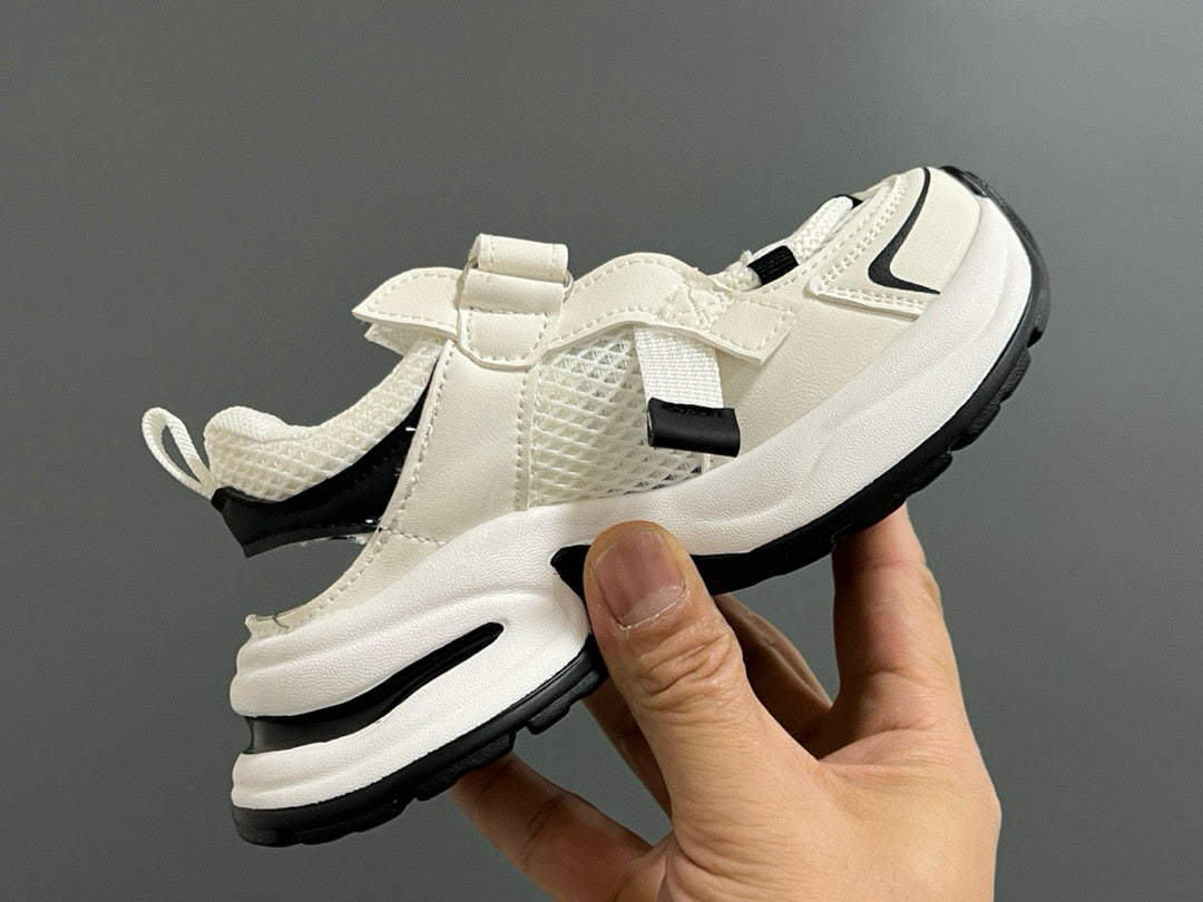 Nike Velcro Mesh Daddy Shoes for Kids" white , cream"