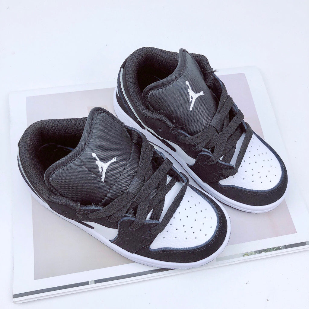 Joe 1 low-top elastic buckle parent-child shoes" black, white"