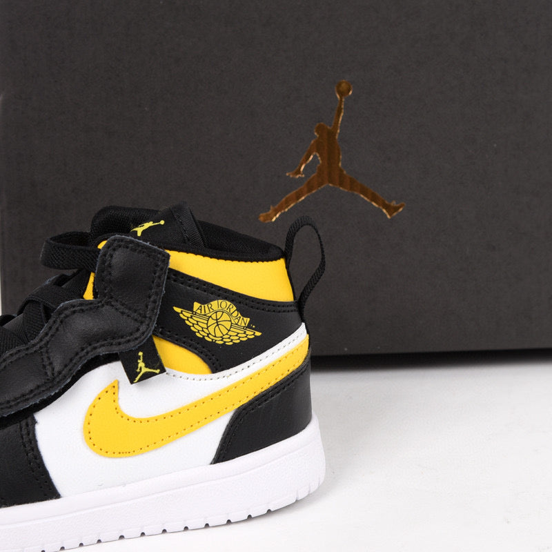Jordan high top elastic band" white, black, yellow"