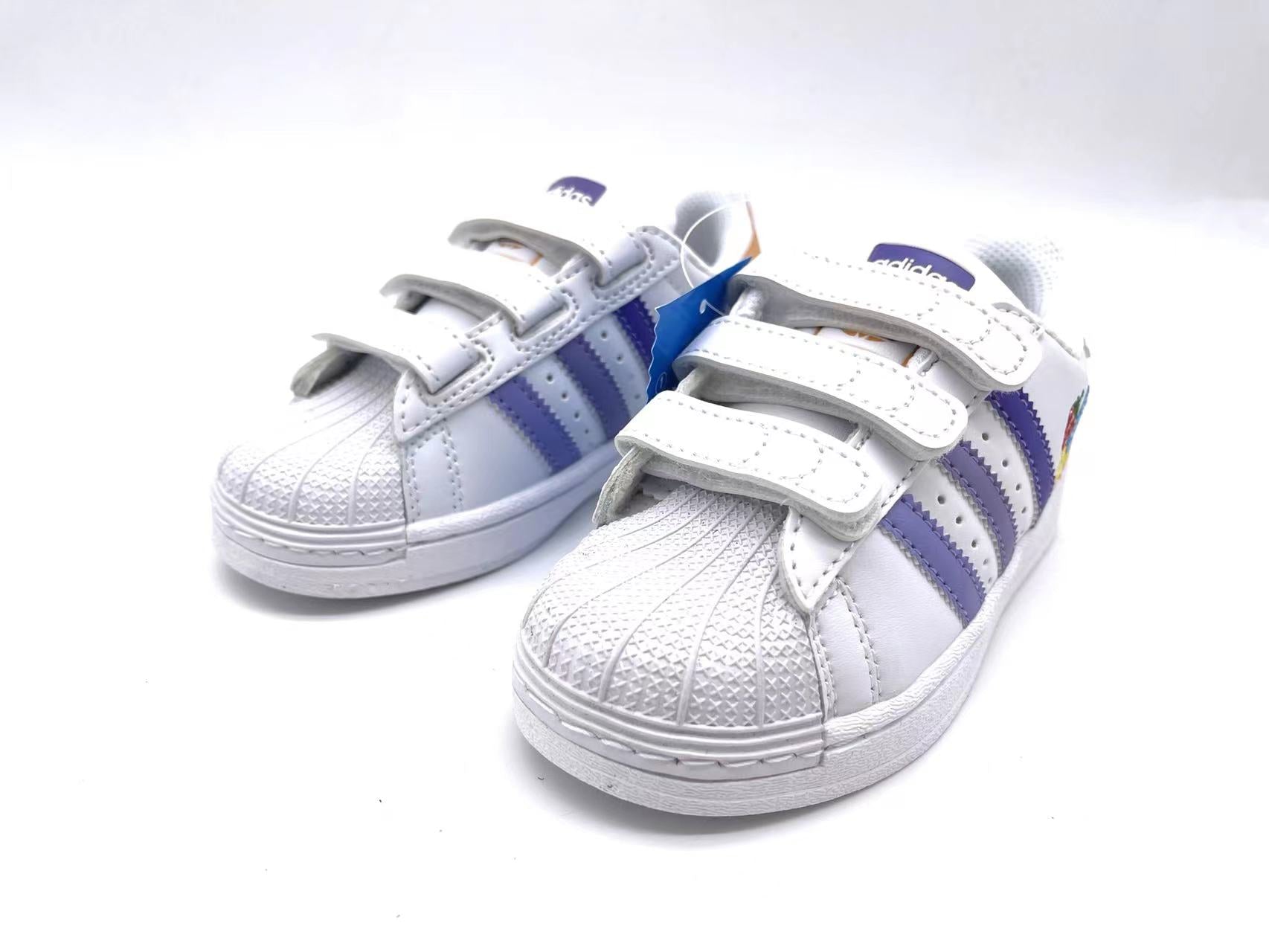 Adidas classic shell toe children's shoes" white, purple"