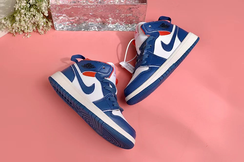 Jordan AJ1 children's shoes" white, blue"