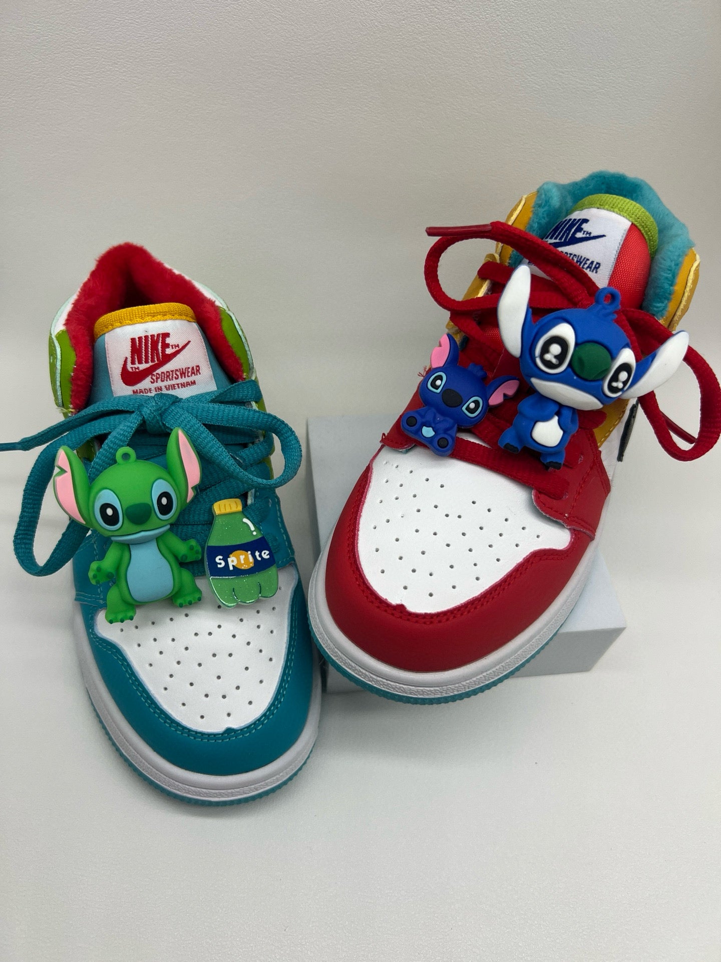 Joe One Cartoon Doll Accessories High Top Sneakers " red, mint green"