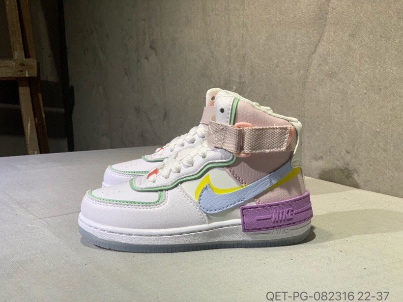 High-top Macaron Air Force" white, pink"