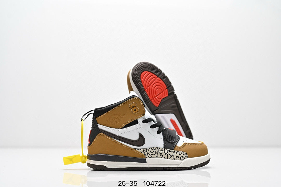 Jordan 312 children's shoes" white, & dark brown"