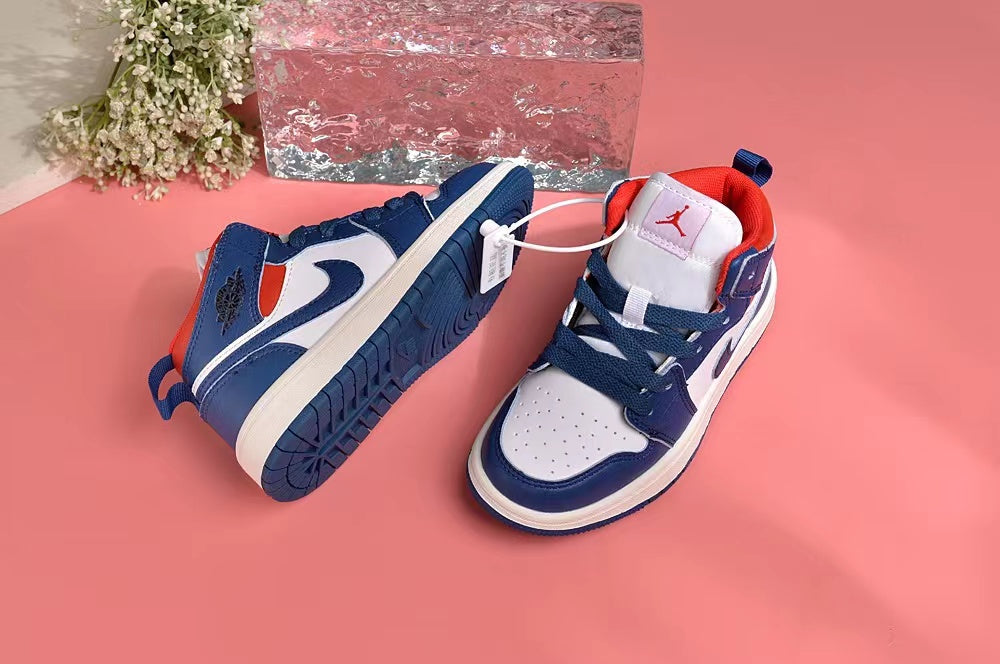 Jordan AJ1 children's shoes" white, blue"