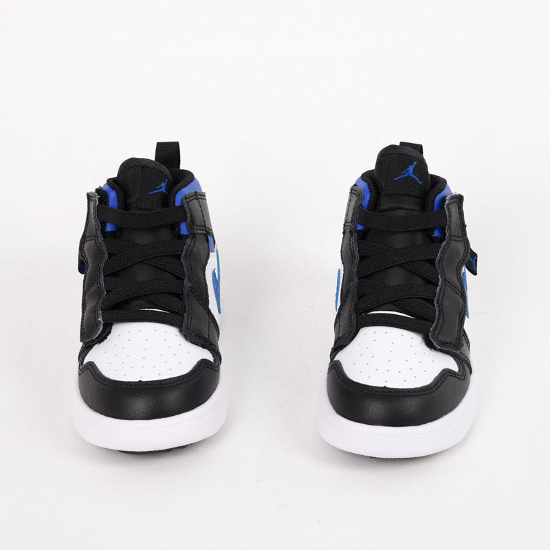 Jordan high top elastic band" white, black, blue"