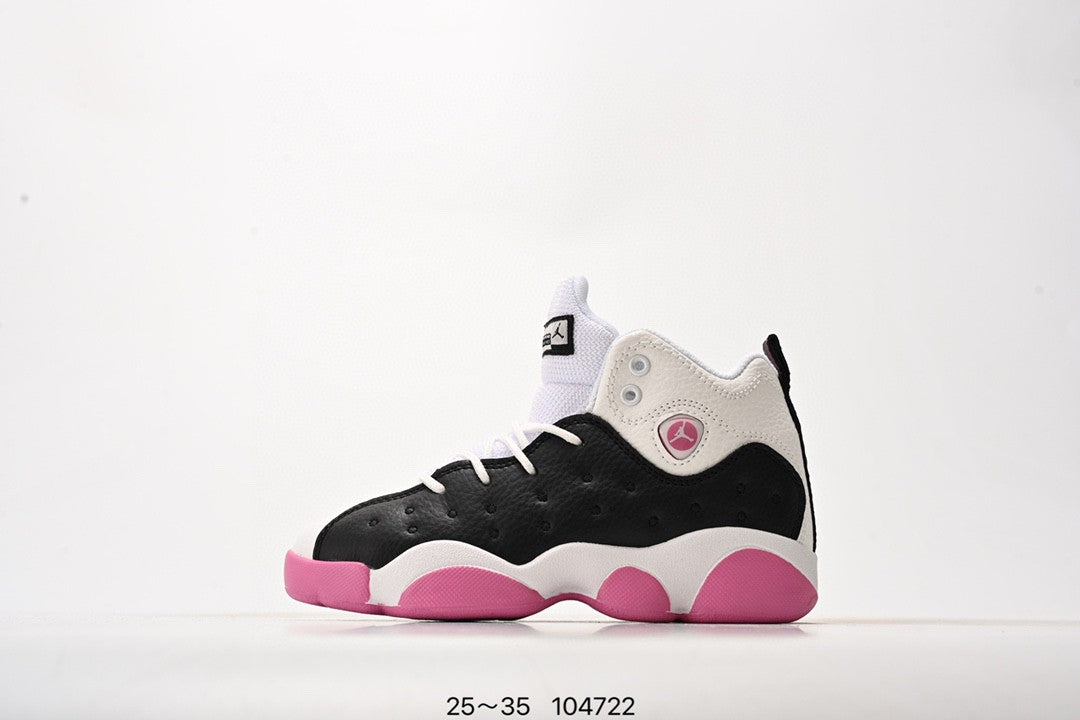 AJ13-1/split leather' white, black, purple"