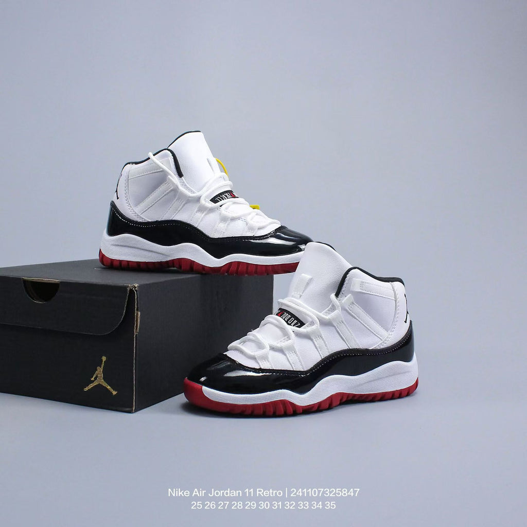 Joe 11 high-top high-quality children's shoes" white, black, red"