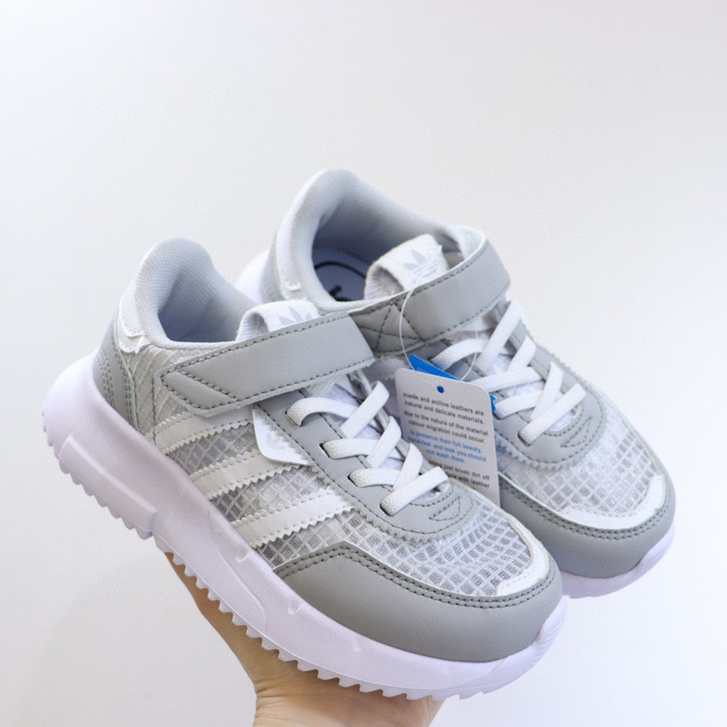 Adidas clover lightweight soft sole" white, gray"