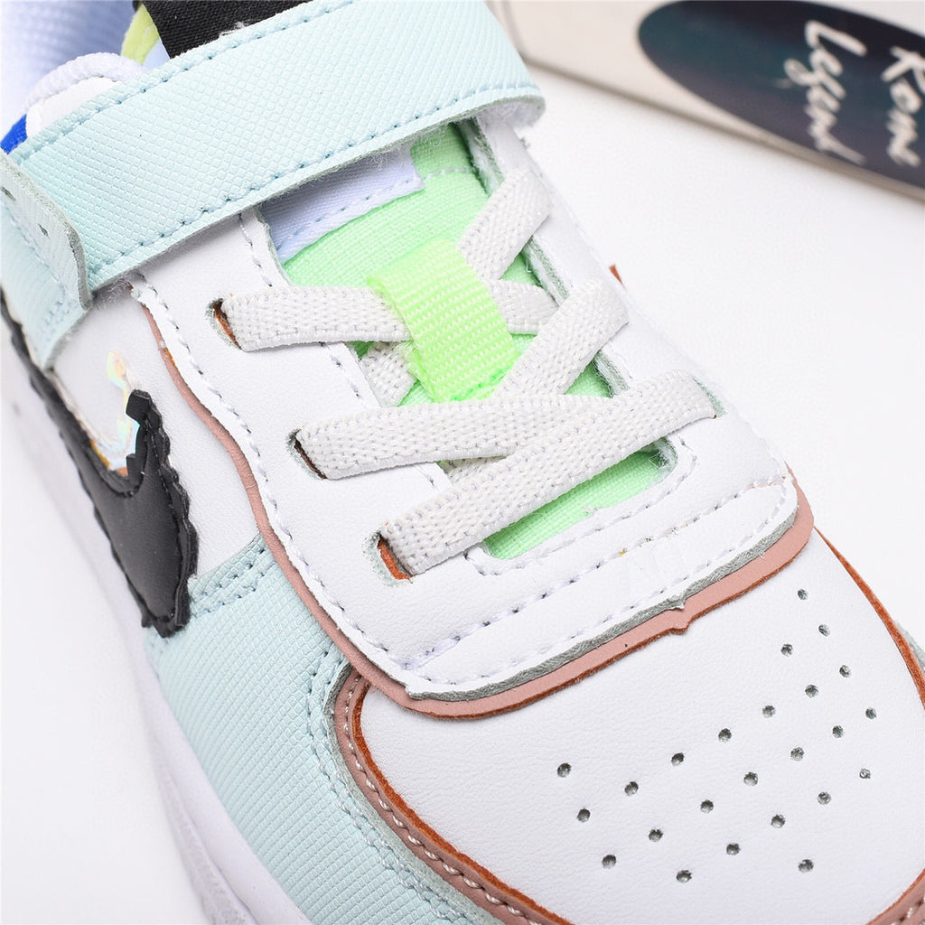 Air Force Macaron Velcro " white, sky blue"