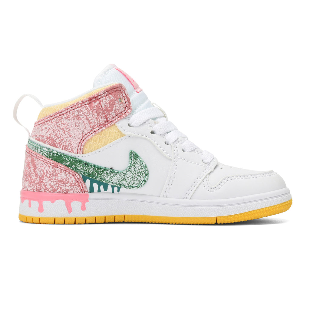 AJ-127" White, green, Pink"