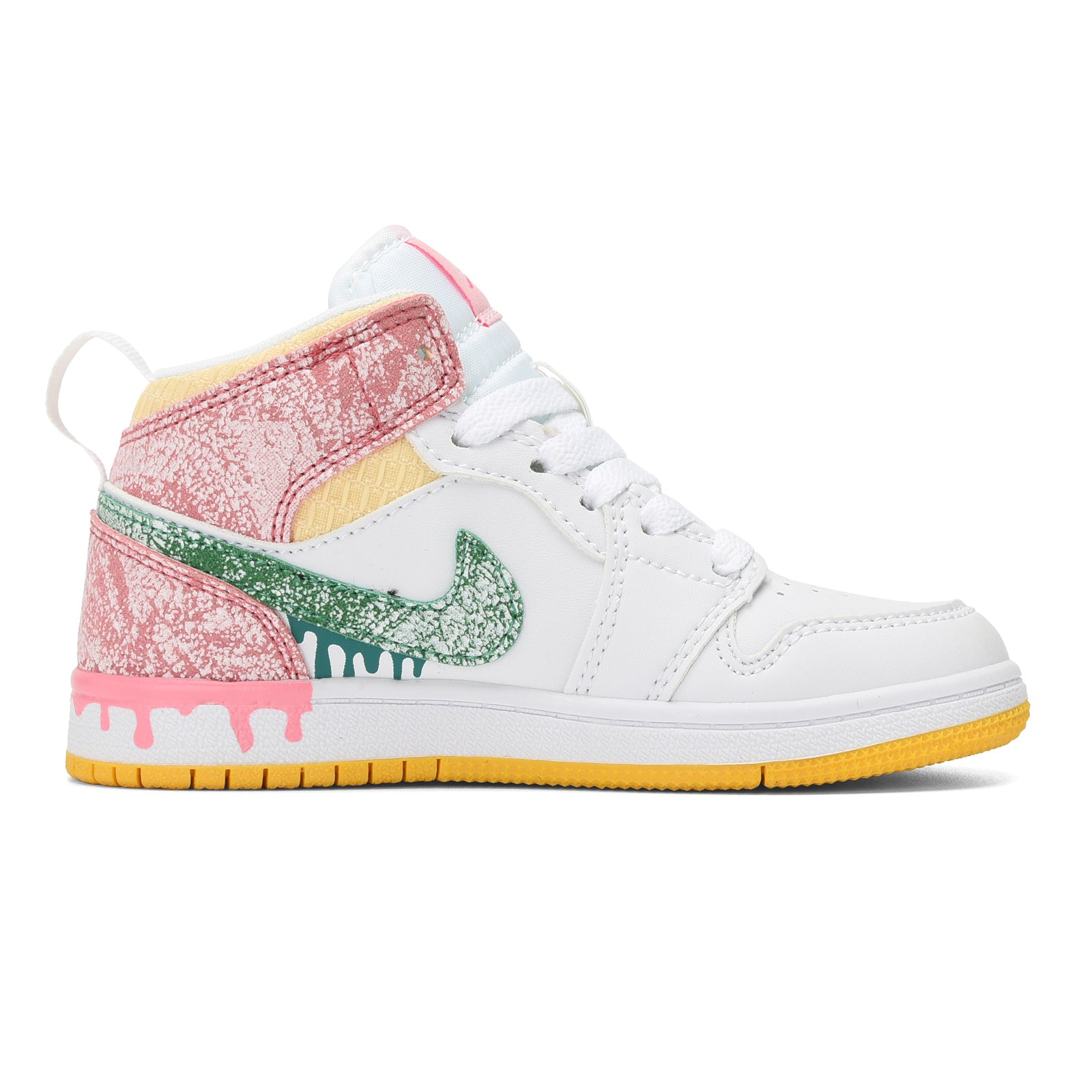 AJ-127" White, green, Pink"