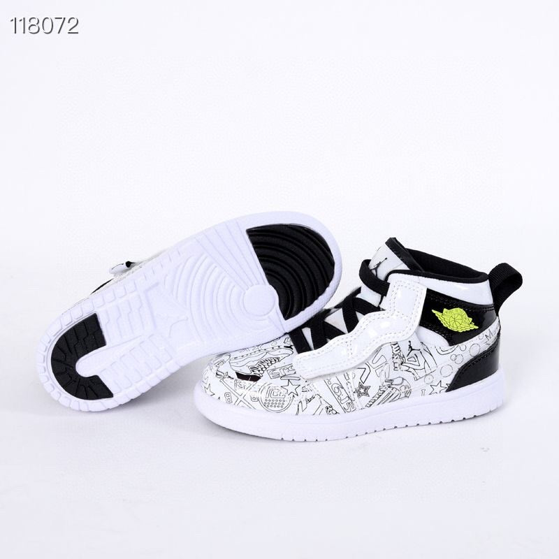 Jordan high top elastic band" white, black"
