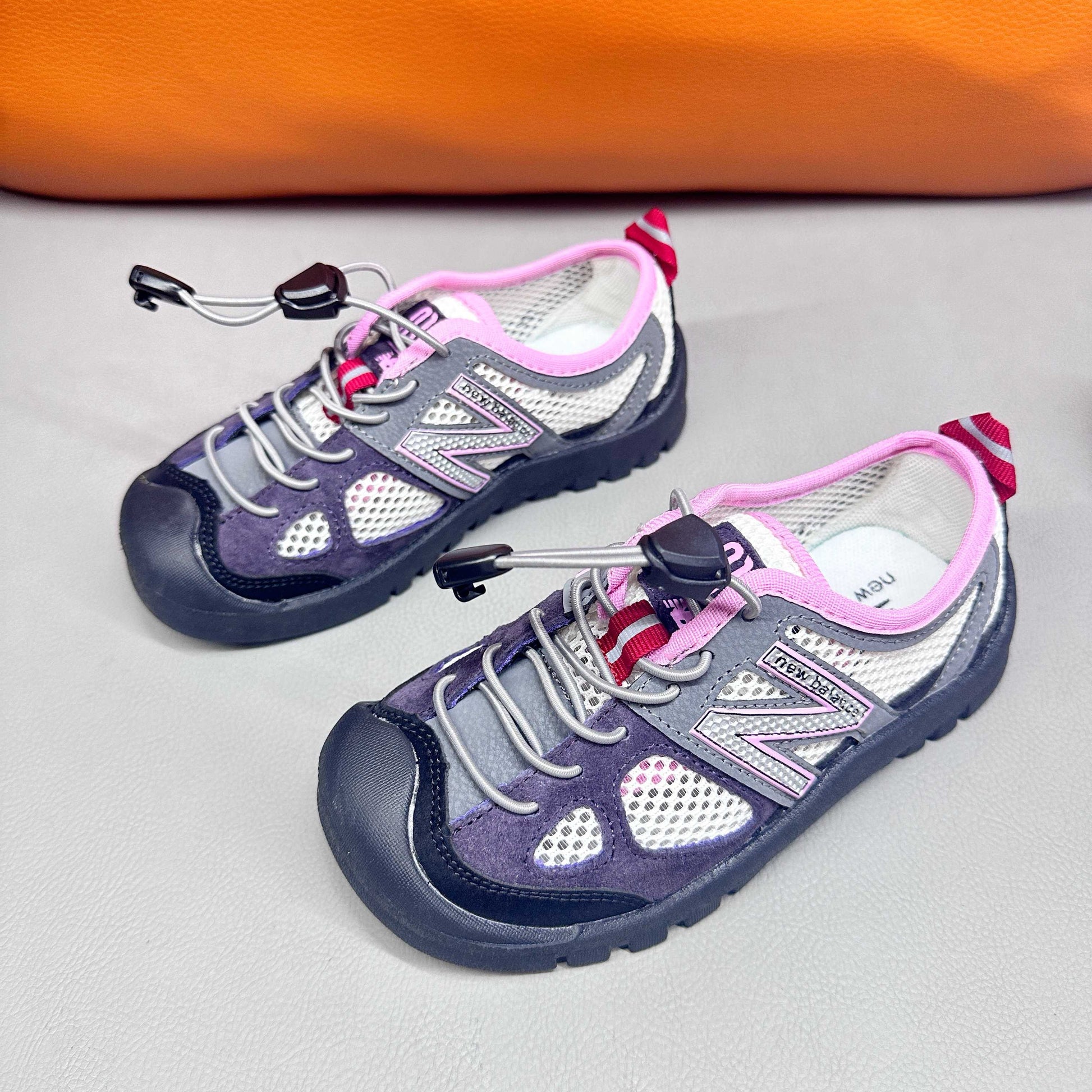 N530 MIUMIU Stream Sandals" Purple and white mesh, gray"