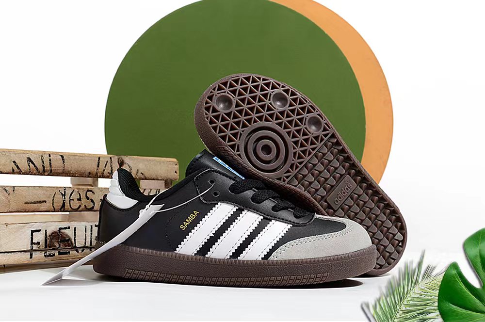 Adidas children's training shoes" white, black"
