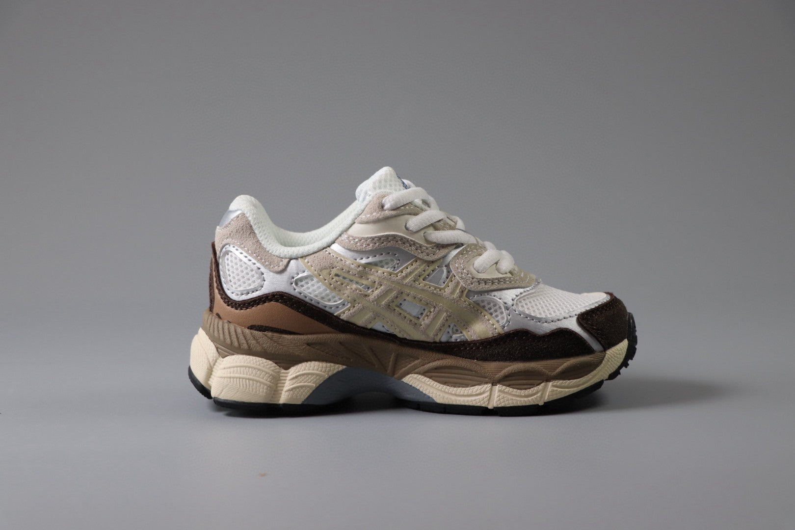 Asics Gel-NYC Professional"  beige, brown, and white"