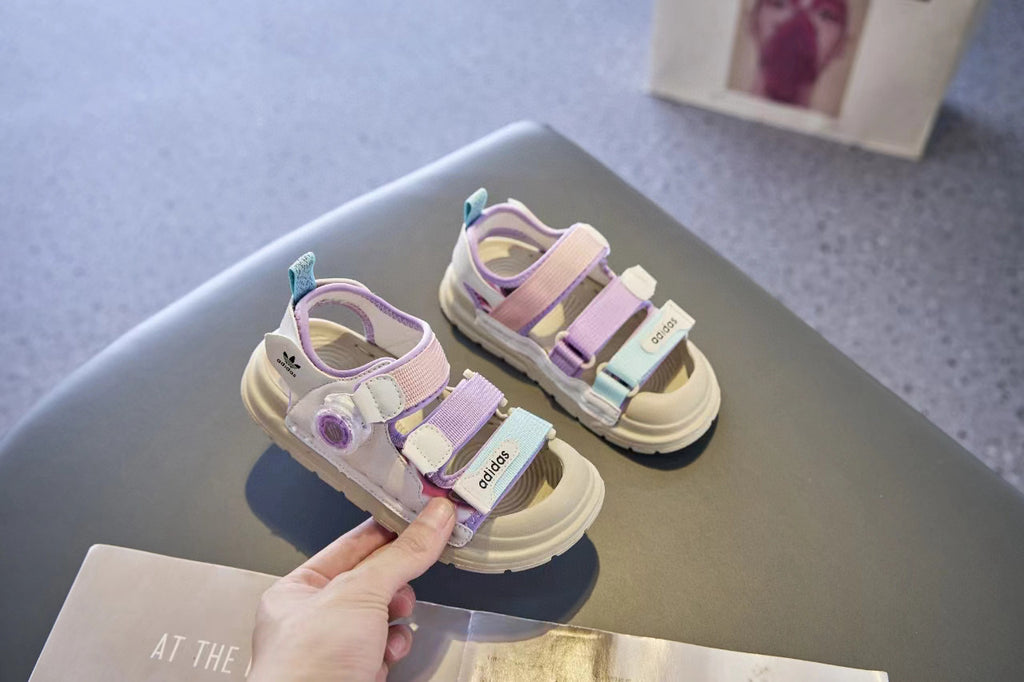 Adidas swivel buckle toe sandals " beige"