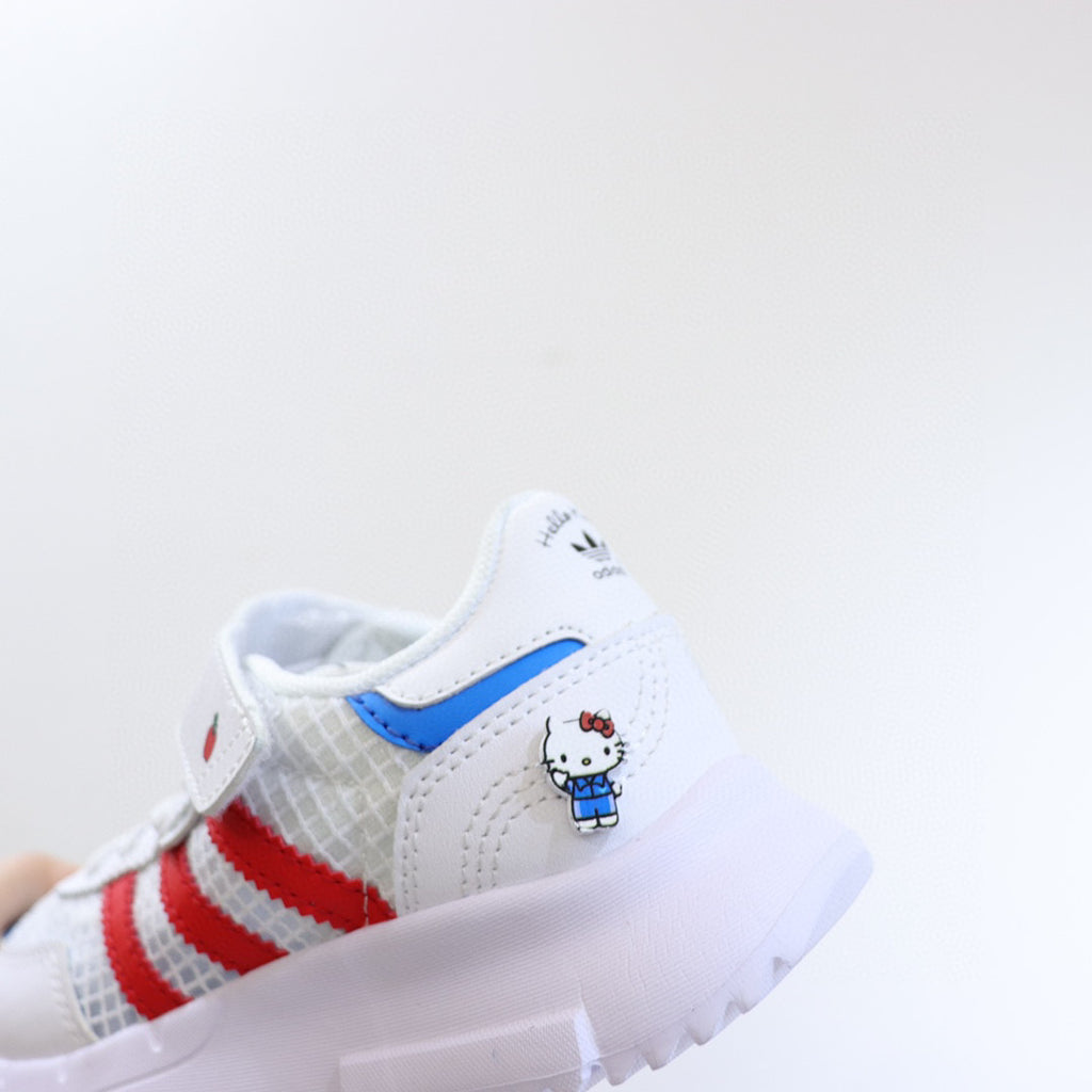 Adidas clover lightweight soft sole" white, red"
