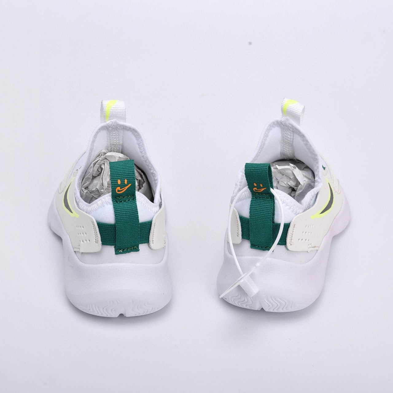 Nike slip-on running shoes" white, dark green"