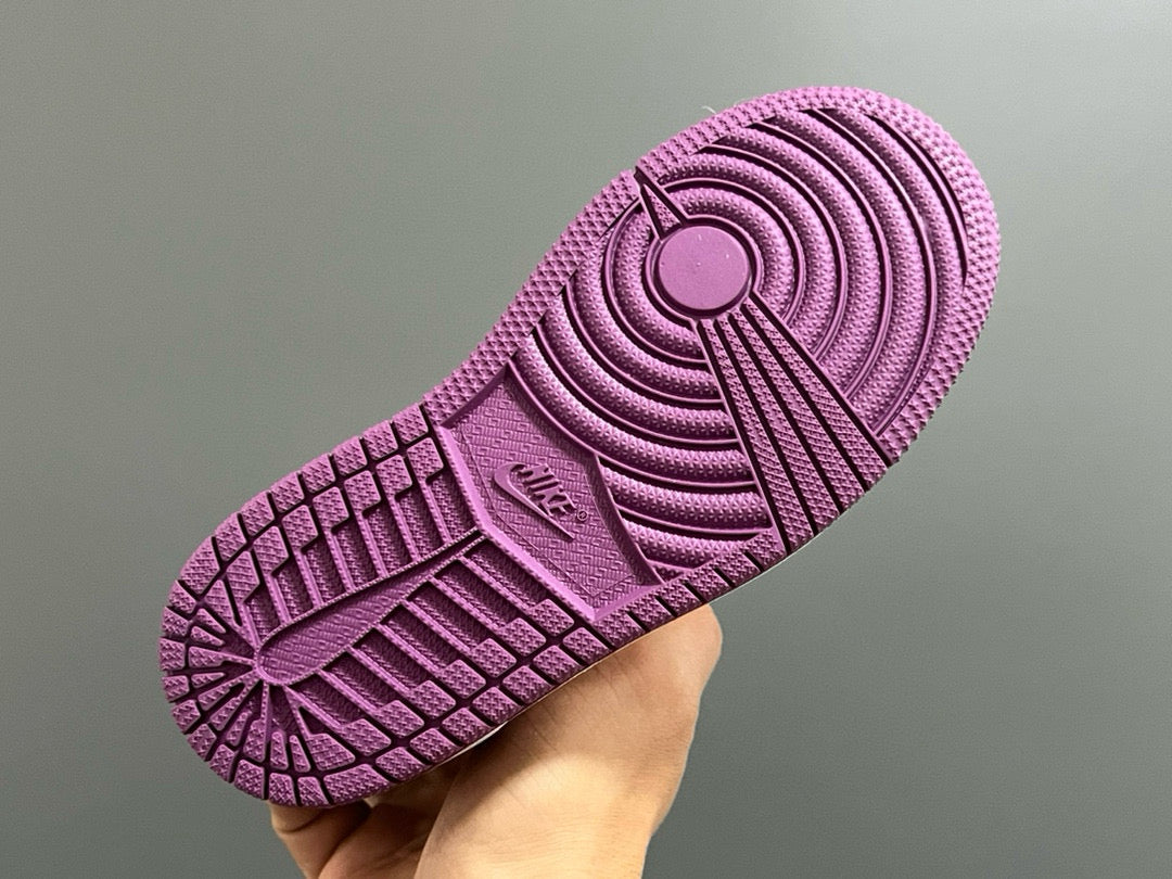 Joe 1 Zhongbang lock children's sports shoes" white, purple"